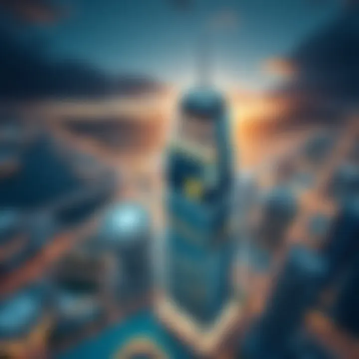 Integration of Standard Chartered Tower in Downtown Dubai Aerial perspective highlighting the tower's integration with Downtown Dubai