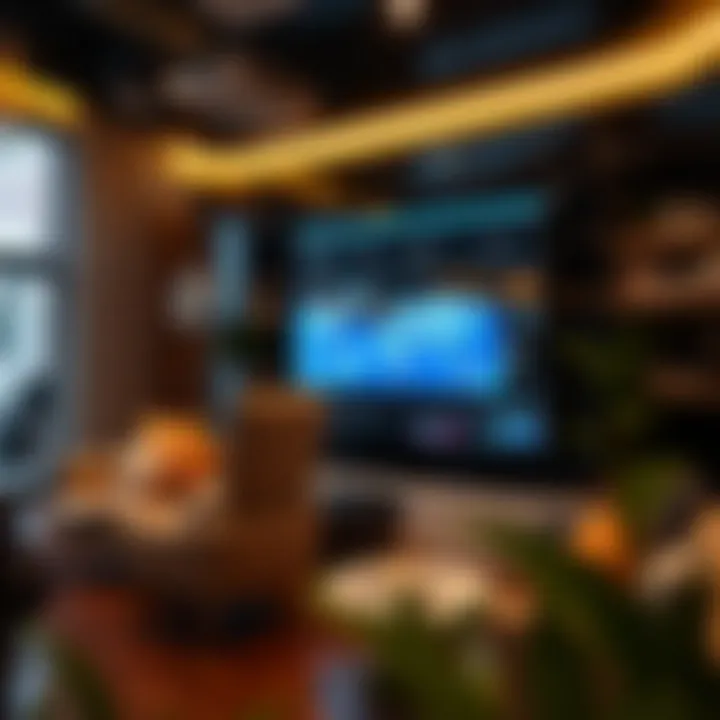 Technology Enhancing Coliving Experiences A digital interface representing technology in coliving environments