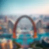 Aerial View of The Arch Dubai Aerial view showcasing the grandeur of The Arch Dubai against the skyline