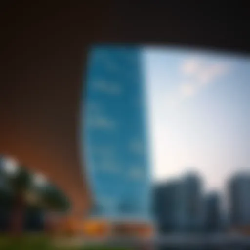 Architectural detail of the Central Tower showcasing modern design