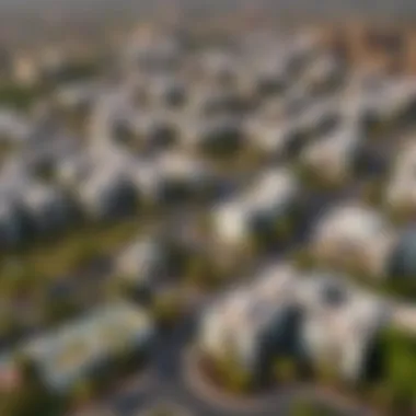 Aerial View of الهيلي Neighborhood Aerial view of الهيلي showcasing modern architecture and greenery
