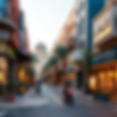 Street Life in الهيلي Vibrant street life in الهيلي with local shops and cafes