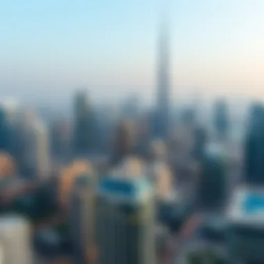Aerial view of The Mansion within the Dubai skyline