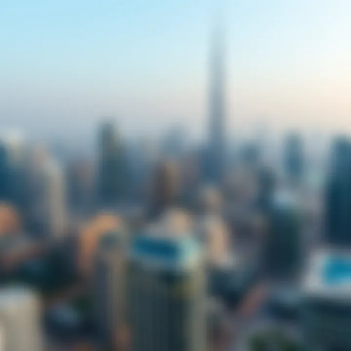 Aerial view of The Mansion within the Dubai skyline