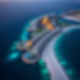 Aerial view of Palm Jumeirah showcasing luxury villas and pristine beaches