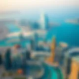 Aerial view of Dubai skyline showcasing iconic architecture