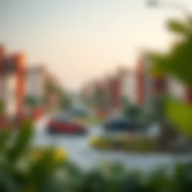 Vibrant Community in Dubai with Parks and Amenities View of a vibrant Dubai community with parks and amenities