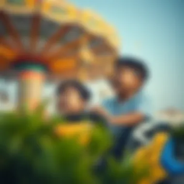 Thrill at the Amusement Park Children at an amusement park in Dubai