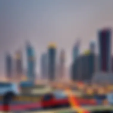 Dubai's Iconic Real Estate Landscape Stunning skyline of Dubai featuring iconic real estate developments