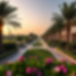 A panoramic view of Towayya Park showcasing its lush greenery and serene environment