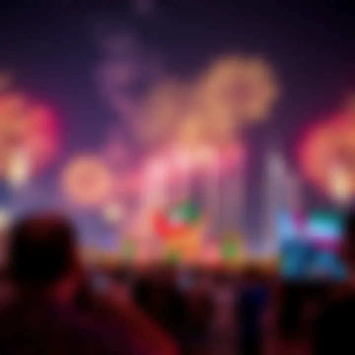 Celebration of UAE National Day with vibrant fireworks