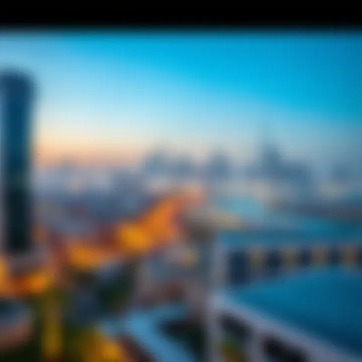 Scenic view of Ajman and Dubai skyline