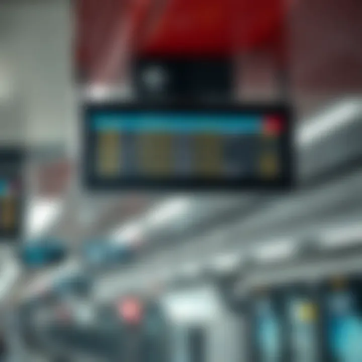 Digital timetable display inside Dubai Metro