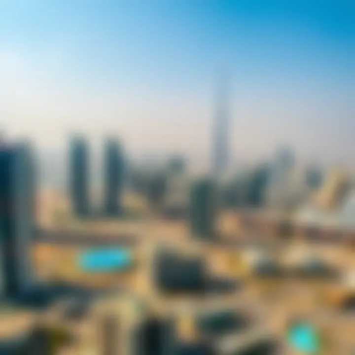 Dubai's Skyline and Real Estate Developments Aerial view of Dubai's skyline showcasing real estate developments