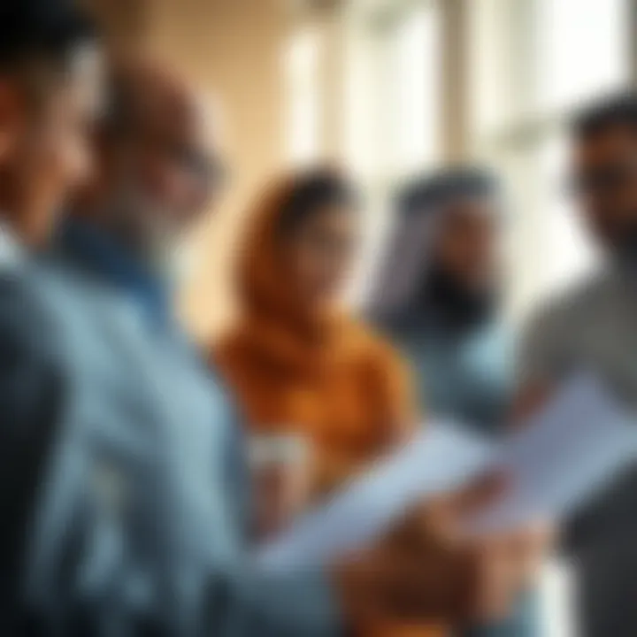 A diverse group of investors evaluating property options in Dubai