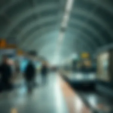 Peak Hour Activity at Metro Station A busy Dubai Metro station during peak hours